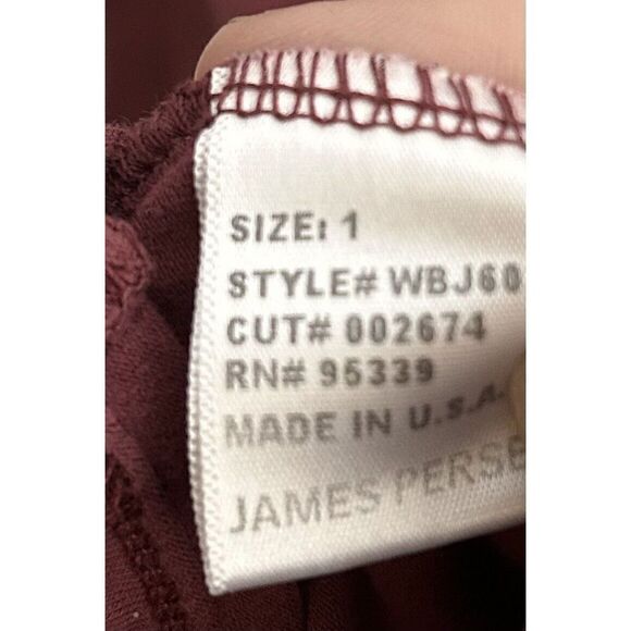 JAMES PERSE Womens Brushed Cotton Collared Split V Neck 3/4 Sleeve Tunic Dress 1 - Picture 4 of 4